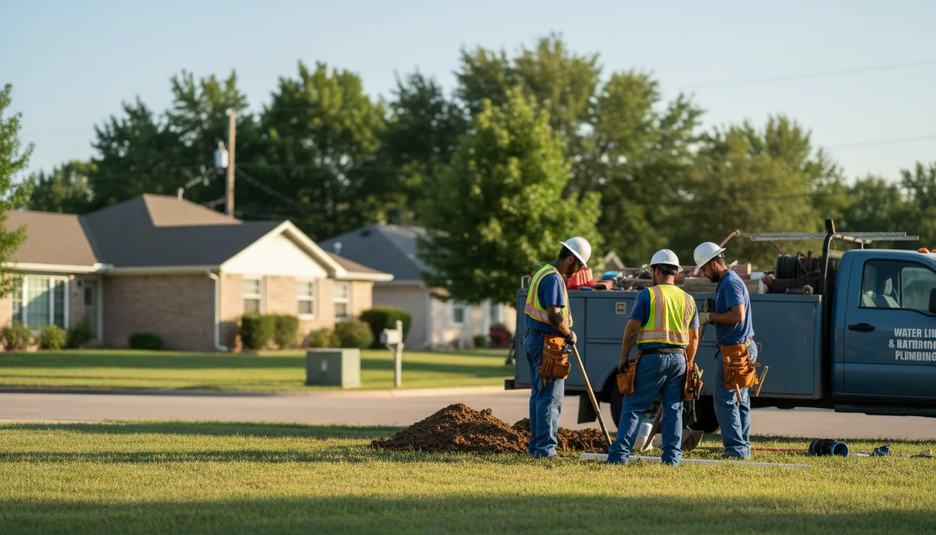 Residential water line and bathroom plumbing service in Waterloo, IN